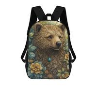 sinyumoney 3D Printed Whimsical Brown Bear School Backpack Book 17inch Bags Fashion Backpacks Large Capacity Backpack Children Travel Rucksacks