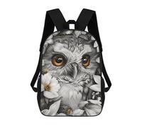 sinyumoney 3D Printed Whimsical Golden Eyed Owl School Backpack for Kids Children's 17inch Backpacks Boy Girl Book Bags Kids School Bag