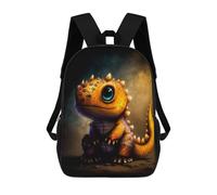 sinyumoney 3D Printed Whimsical Lizard Illustration Children Backpacks Kids Cute School Backpack Outdoor Casual Daypack for Boys Middle School Students 17inch