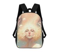sinyumoney 3D Printed Whispering Bubbles A Dreamy Portrait Children Backpacks Kids Cute School Backpack Outdoor Casual Daypack for Boys Middle School Students 17inch