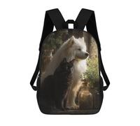 sinyumoney 3D Printed Whispering Cats & Wolves -1 School Backpack With Big Pockets for Kids Children's Backpacks Boy Girl Book Bags Kids School Bag 17inch