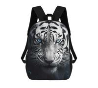 sinyumoney 3D Printed White Tiger With Blue Eyes School Backpack With Big Pockets for Kids, Children's Backpacks Book Bags Kids School Bag 17inch