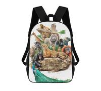sinyumoney 3D Printed Wild Zoo Animals Children Backpacks Kids Cute School Backpack Outdoor Casual Daypack for Boys Middle School Students 17inch