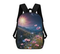 sinyumoney 3D Printed Wildflowers in Bloom School Backpack for Kids Children's 17inch Backpacks Boy Girl Book Bags Kids School Bag