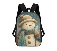 sinyumoney 3D Printed Winter Snowman Painting School Bag Boys Girls Children's 17inch Backpack School Backpack Casual Fashion Backpack for in School Or Travel