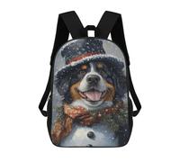 sinyumoney 3D Printed Winter Wonderland Dog Art School Backpack for Kids Children's 17inch Backpacks Boy Girl Book Bags Kids School Bag
