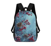 sinyumoney 3D Printed Winter Wonderland Pine Branches Children School Backpack Fashion Rucksack Casual Travel 17inch Backpacks Large Capacity Daypack for Boys Girls