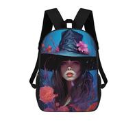 sinyumoney 3D Printed Witch's Enchanted Garden Children's School Backpack for Kids High Capacity Travel Rucksacks Fashion Book Bags Kids School Bag Back Pack 17inch
