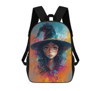 sinyumoney 3D Printed Witchy Wonder Children's 17inch School Backpack for Kids High Capacity Travel Rucksacks Fashion Book Bags Kids School Bag