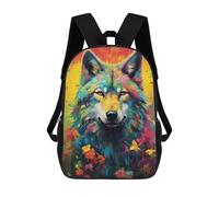 sinyumoney 3D Printed Wolf Art Series Style 13 School Bag Boys Girls Children's School Backpack Casual Fashion Backpack for in School Or Travel 17inch
