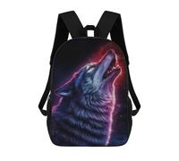 sinyumoney 3D Printed Wolf Howling at The Stars School Backpack for Kids Children's 17inch Backpacks Boy Girl Book Bags Kids School Bag