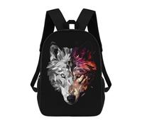 sinyumoney 3D Printed Wolf Low Poly Abstract School Bags Kids Backpacks Casual Fashion Backpacks Book Bags for Boys Elementary And Middle School Students 17inch