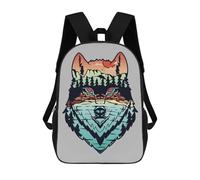 sinyumoney 3D Printed Wolf Wilderness Landscape School Bag Boys Girls Children's School Backpack Casual Fashion Backpack for in School Or Travel 17inch
