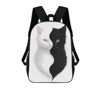 sinyumoney 3D Printed Yin Yang Cats Children Backpacks Kids Cute School Backpack Outdoor Casual Daypack for Boys Middle School Students 17inch