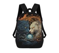 sinyumoney 3D Printed Yin Yang Cats Fantasy Artwork School Backpack Book 17inch Bags Fashion Backpacks Large Capacity Backpack Children Travel Rucksacks