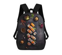 sinyumoney 3D Printed Yummy Sushi Plate Children Backpacks Kids Cute School Backpack Outdoor Casual Daypack for Boys Middle School Students 17inch