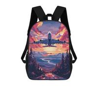 sinyumoney 3D Printing A380 Beautiful Tech Plane Children School Backpacks Boys Bookbags Big Capacity Bookbag Travel Backpack Daypacks 17inch