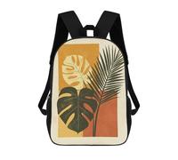 sinyumoney 3D Printing Abstract Tropical Leaves Matisse Children 17 Inch School Backpacks Boys Bookbags Big Capacity Bookbag Travel Backpack Daypacks