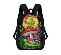 sinyumoney 3D Printing Alien Mushroom Fantasy Children School Backpacks Boys Bookbags Big Capacity Bookbag Travel Backpack Daypacks 17inch