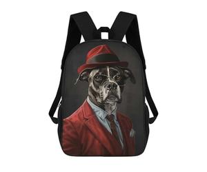 sinyumoney 3D Printing American Staffordshire Terrier Suit And Hat Children School Backpacks Boys Bookbags Big Capacity Bookbag Travel Backpack Daypacks 17inch