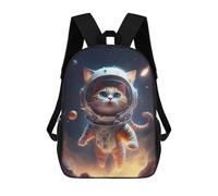 sinyumoney 3D Printing Astronaut Cat in Space -2 Children School Backpacks Boys Bookbags Big Capacity Bookbag Travel Backpack Daypacks 17inch