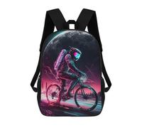 sinyumoney 3D Printing Astronaut Cycling in Space Children School Backpacks Boys Bookbags Big Capacity Bookbag Travel Backpack Daypacks 17inch