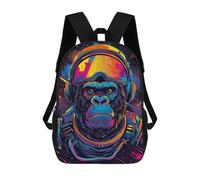 sinyumoney 3D Printing Astronaut Space Gorilla Children School Backpacks Boys Bookbags Big Capacity Bookbag Travel Backpack Daypacks 17inch