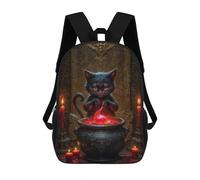 sinyumoney 3D Printing Black Cat Potion Master Children School Backpacks Boys Bookbags Big Capacity Bookbag Travel Backpack Daypacks 17inch