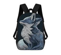 sinyumoney 3D Printing Blue And Fox Illustration Children School Backpacks Boys Bookbags Big Capacity Bookbag Travel Backpack Daypacks 17inch