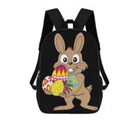 sinyumoney 3D Printing Bunny Rabbit Cony Children 17 Inch School Backpacks Boys Bookbags Big Capacity Bookbag Travel Backpack Daypacks