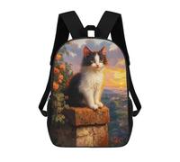 sinyumoney 3D Printing Cat at Sunset Children School Backpacks Boys Bookbags Big Capacity Bookbag Travel Backpack Daypacks 17inch