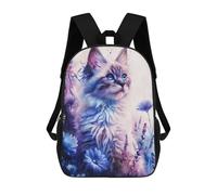sinyumoney 3D Printing Cat Flower Animal Children School Backpacks Boys Bookbags Big Capacity Bookbag Travel Backpack Daypacks 17inch
