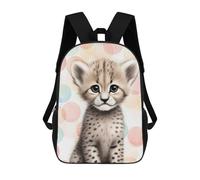 sinyumoney 3D Printing Cheetah Cub Children School Backpacks Boys Bookbags Big Capacity Bookbag Travel Backpack Daypacks 17inch