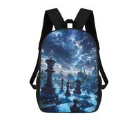sinyumoney 3D Printing Chess in Space Galaxy Children School Backpacks Boys Bookbags Big Capacity Bookbag Travel Backpack Daypacks 17inch