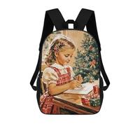 sinyumoney 3D Printing Christmas Letter Writing Children School Backpacks Boys Bookbags Big Capacity Bookbag Travel Backpack Daypacks 17inch