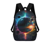 sinyumoney 3D Printing Colorful Cosmic Planets Children School Backpacks Boys Bookbags Big Capacity Bookbag Travel Backpack Daypacks 17inch