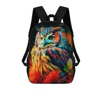 sinyumoney 3D Printing Colorful Owl Artwork-5 Children School Backpacks Boys Bookbags Big Capacity Bookbag Travel Backpack Daypacks 17inch