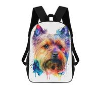 sinyumoney 3D Printing Colorful Yorkshire Terrier Art Print Children School Backpacks Boys Bookbags Big Capacity Bookbag Travel Backpack Daypacks 17inch