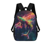 sinyumoney 3D Printing Cosmic Humpback Whales Children School Backpacks Boys Bookbags Big Capacity Bookbag Travel Backpack Daypacks 17inch