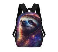 sinyumoney 3D Printing Cosmic Sloth Portrait-7 Children 17 Inch School Backpacks Boys Bookbags Big Capacity Bookbag Travel Backpack Daypacks