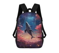 sinyumoney 3D Printing Cosmos Whale in Sky Children School Backpacks Boys Bookbags Big Capacity Bookbag Travel Backpack Daypacks 17inch