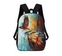 sinyumoney 3D Printing Crows in Flight Children 17 Inch School Backpacks Boys Bookbags Big Capacity Bookbag Travel Backpack Daypacks