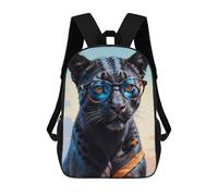 sinyumoney 3D Printing Cute Black Leopard Print Children School Backpacks Boys Bookbags Big Capacity Bookbag Travel Backpack Daypacks 17inch