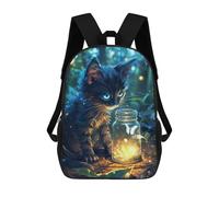sinyumoney 3D Printing Cute Cat With Butterfly Children School Backpacks Boys Bookbags Big Capacity Bookbag Travel Backpack Daypacks 17inch