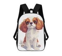 sinyumoney 3D Printing Cute Cavalier King Charles Spaniel Children 17 Inch School Backpacks Boys Bookbags Big Capacity Bookbag Travel Backpack Daypacks