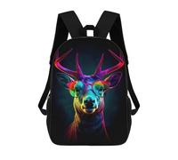 sinyumoney 3D Printing Deer Neon Sunglasses Children School Backpacks Boys Bookbags Big Capacity Bookbag Travel Backpack Daypacks 17inch