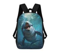 sinyumoney 3D Printing Dolphin Children School Backpacks Boys Bookbags Big Capacity Bookbag Travel Backpack Daypacks 17inch
