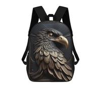 sinyumoney 3D Printing Eagle Gold Decor Children 17 Inch School Backpacks Boys Bookbags Big Capacity Bookbag Travel Backpack Daypacks