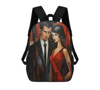 sinyumoney 3D Printing Elegant Couple Cubism Art Children School Backpacks Boys Bookbags Big Capacity Bookbag Travel Backpack Daypacks 17inch