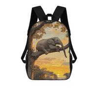 sinyumoney 3D Printing Elephant in Tree at Sunset Children School Backpacks Boys Bookbags Big Capacity Bookbag Travel Backpack Daypacks 17inch